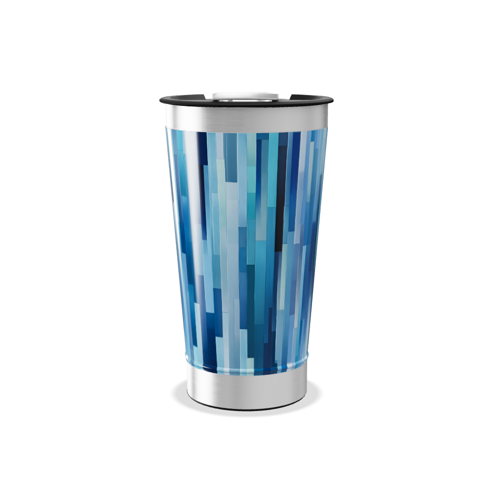 Copo Térmico - Azul com Estampa Listrada