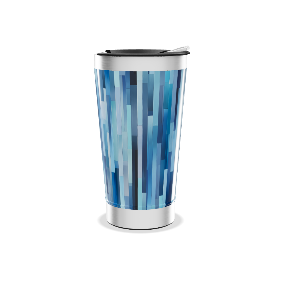 Copo Térmico - Azul com Estampa Listrada