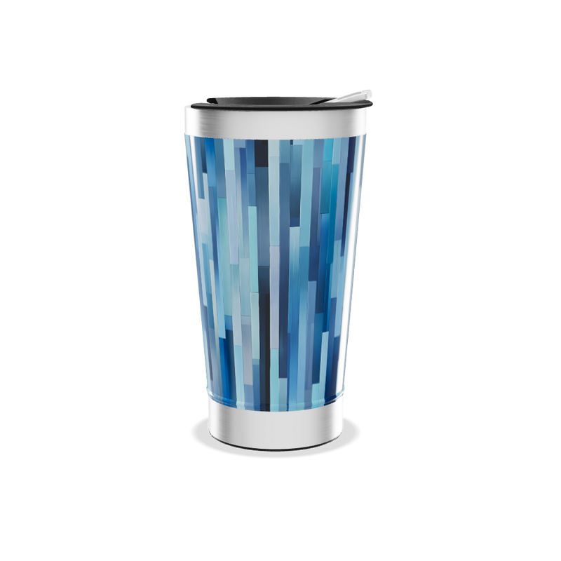 Copo Térmico - Azul com Estampa Listrada