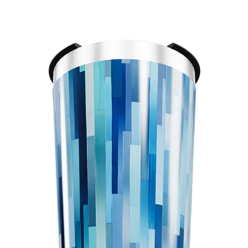 Copo Térmico - Azul com Estampa Listrada