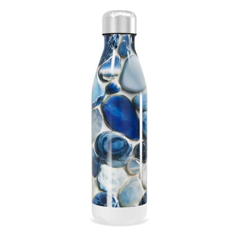 Garrafa Inox - Estampa Pedras Azuis