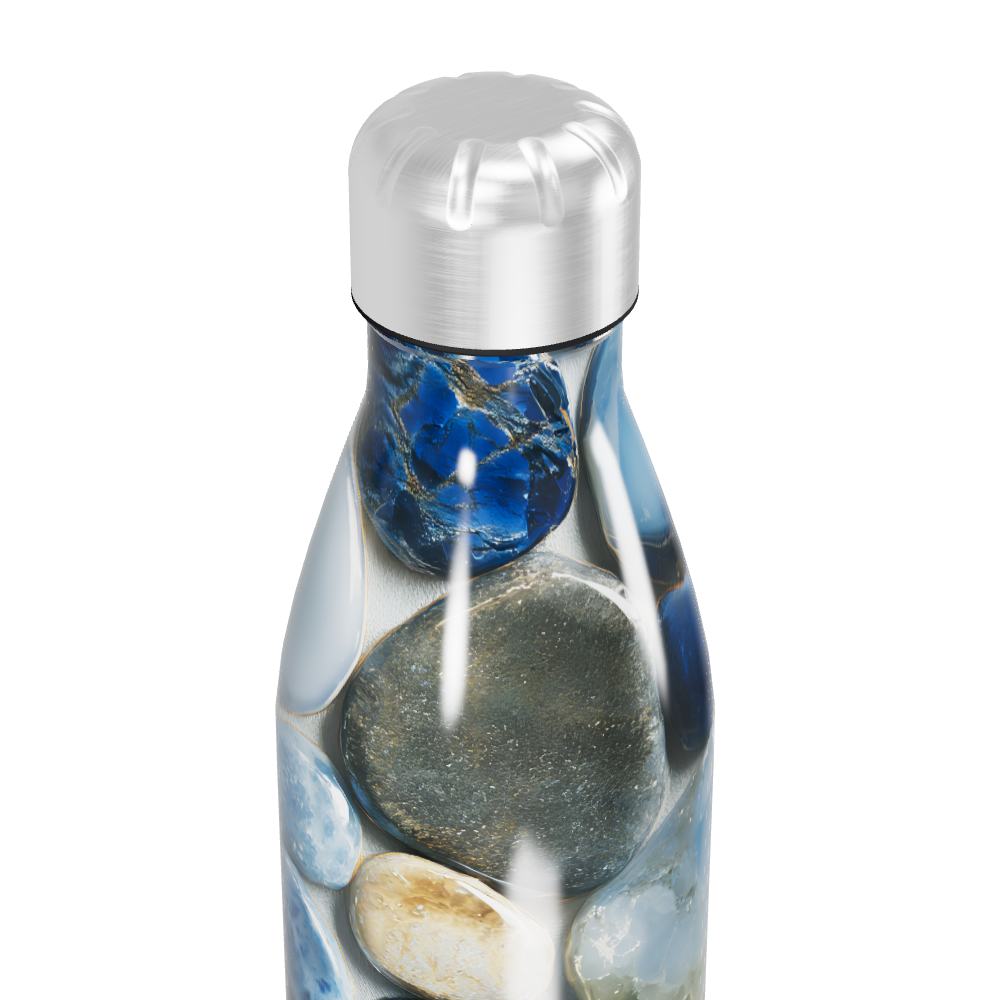 Garrafa Inox - Estampa Pedras Azuis