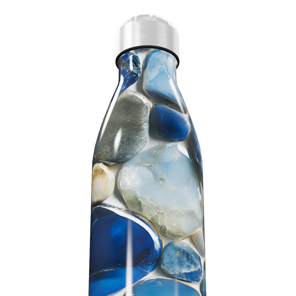 Garrafa Inox - Estampa Pedras Azuis