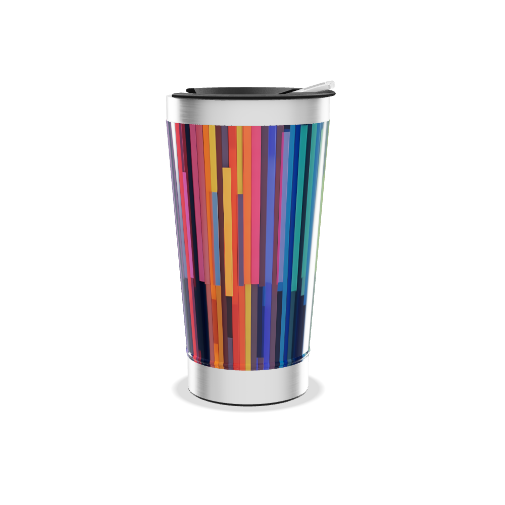 Copo Térmico - Colorido com Listras Verticais