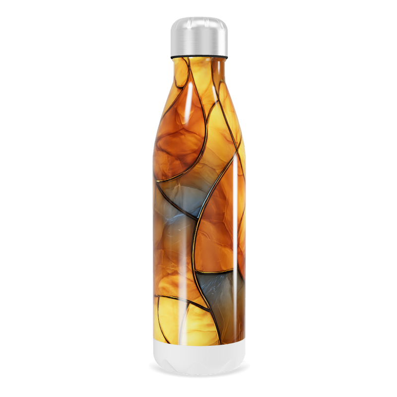 Garrafa Inox Estampa Abstrata Marrom