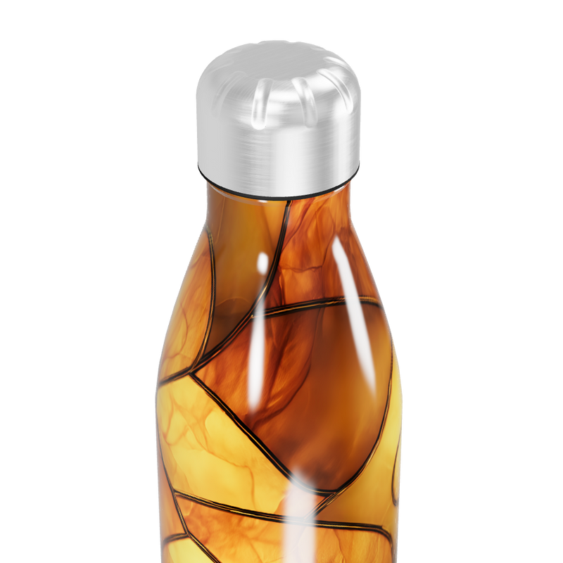 Garrafa Inox Estampa Abstrata Marrom