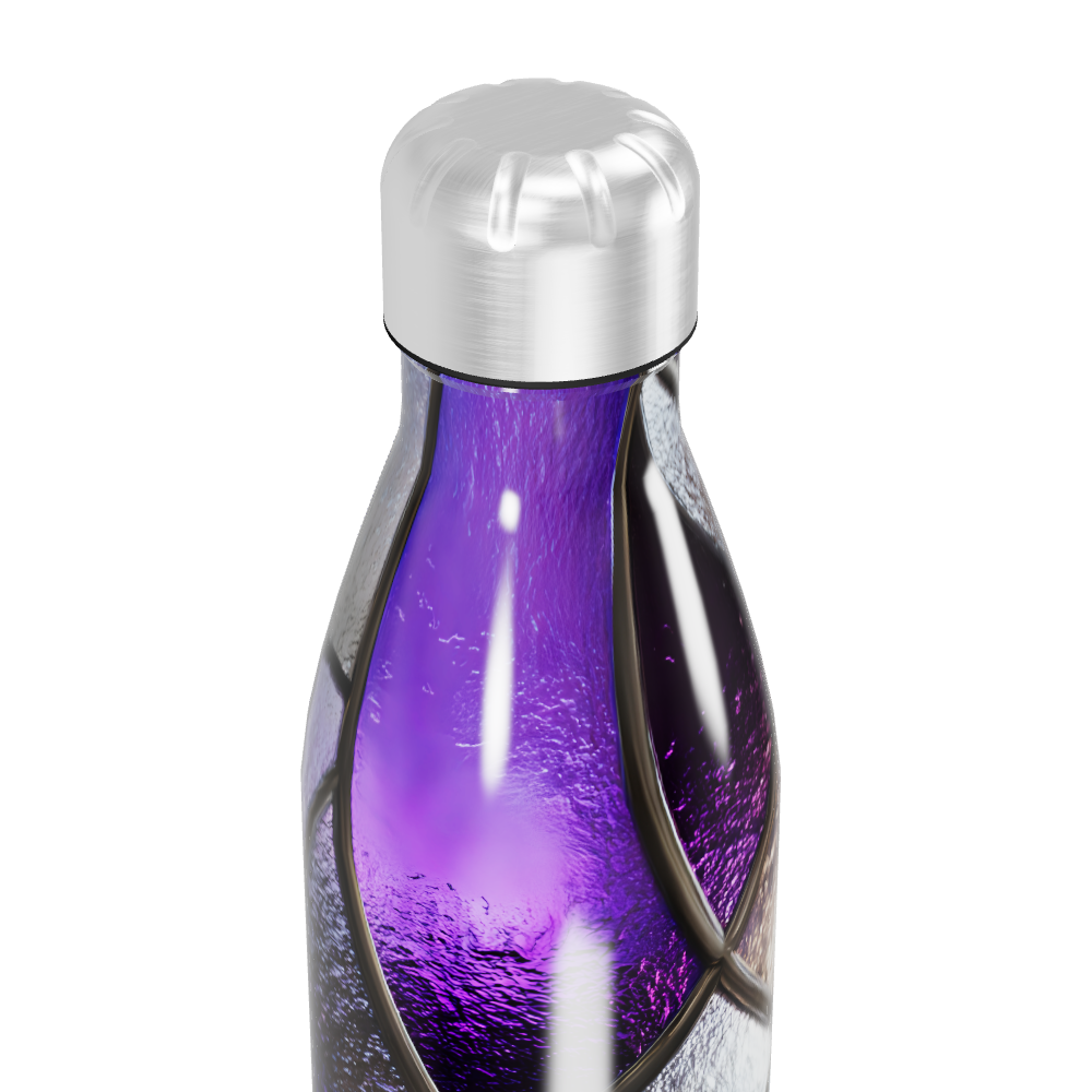 Garrafa Inox - Roxa com Detalhes Metalizados