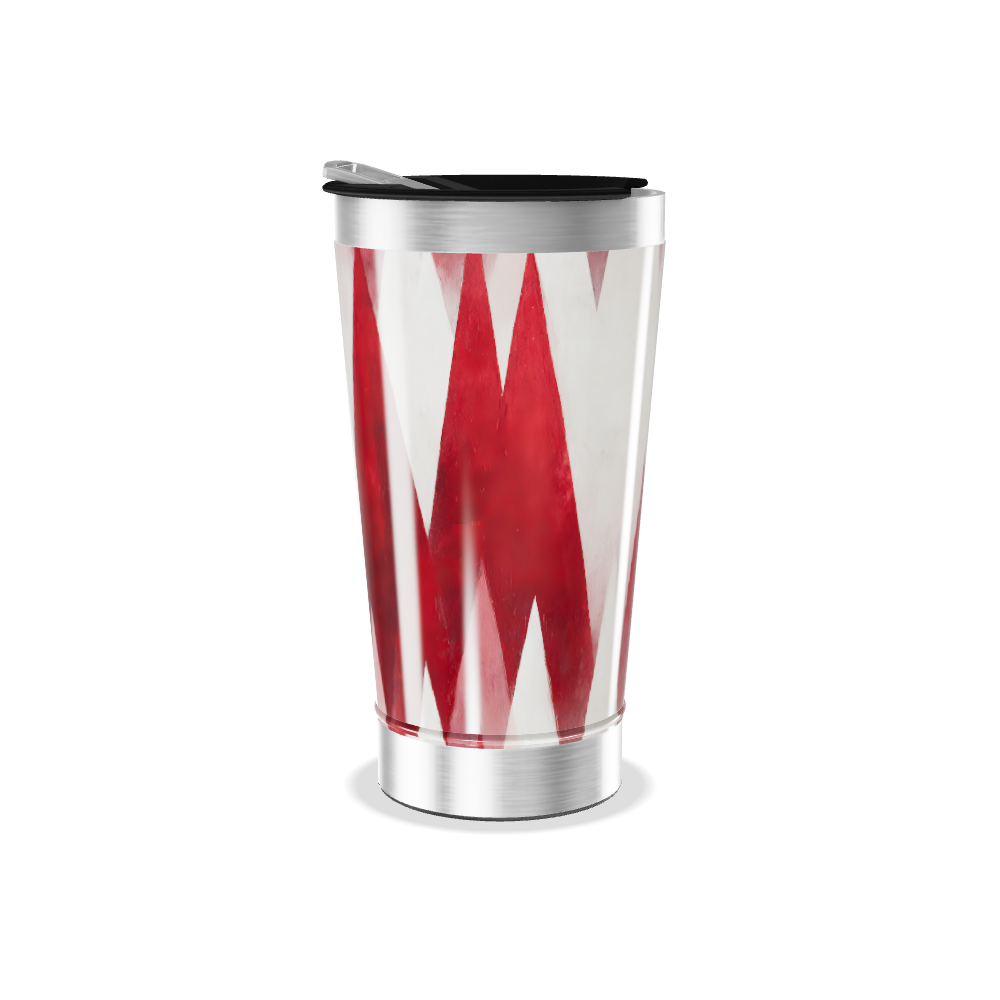 Copo Térmico - Geométrico Vermelho e Branco