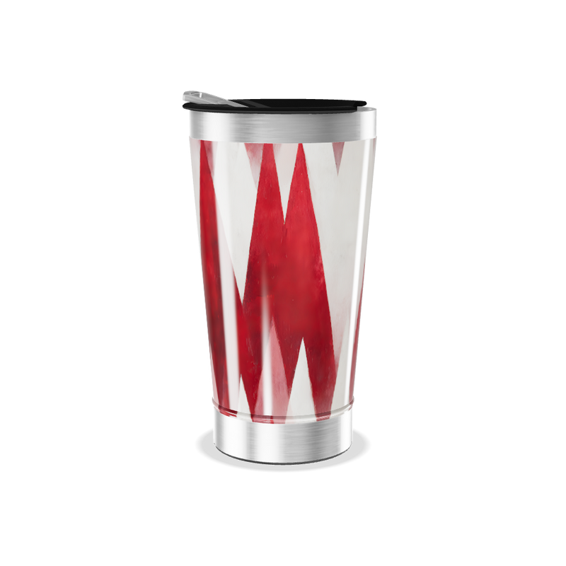 Copo Térmico - Geométrico Vermelho e Branco