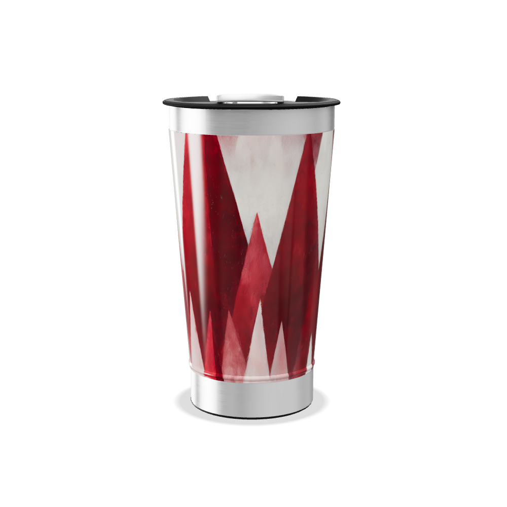 Copo Térmico - Geométrico Vermelho e Branco