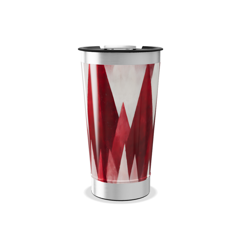 Copo Térmico - Geométrico Vermelho e Branco