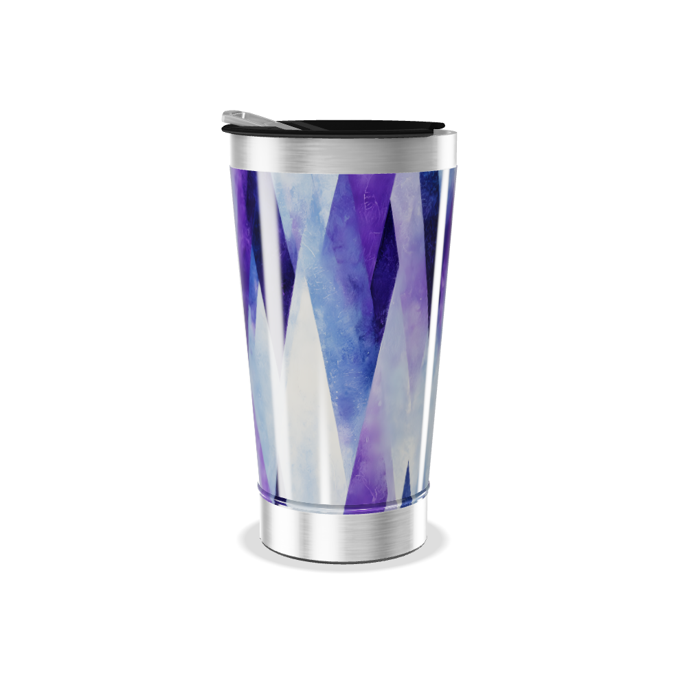 Copo Térmico - Estampa Geométrica Roxa