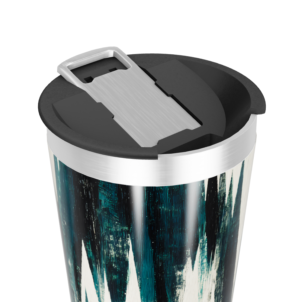 Copo Térmico - Estampa abstrata preto e branco