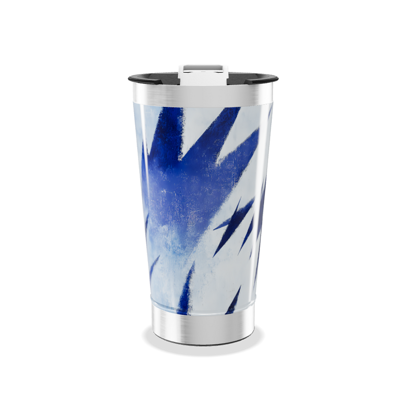 Copo Térmico - Estampa Azul Abstrata