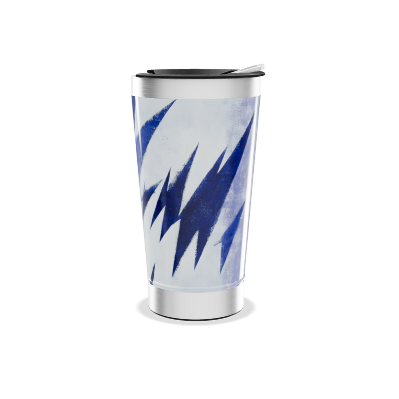 Copo Térmico - Estampa Azul Abstrata