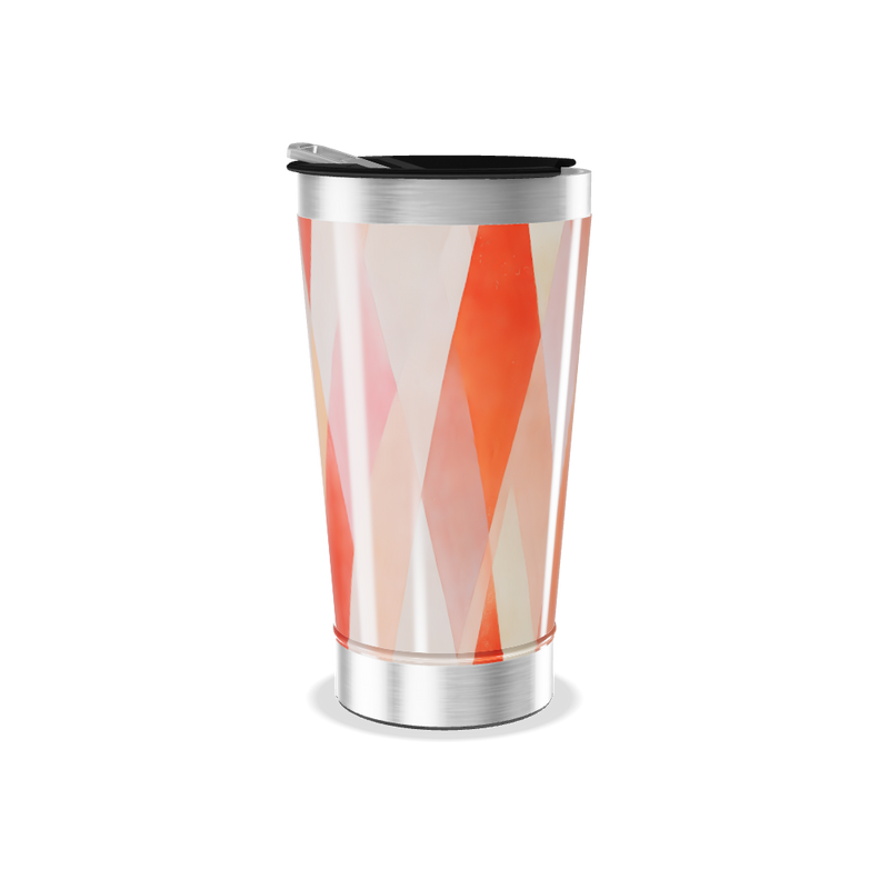 Copo Térmico - Geométrico Laranja Inox
