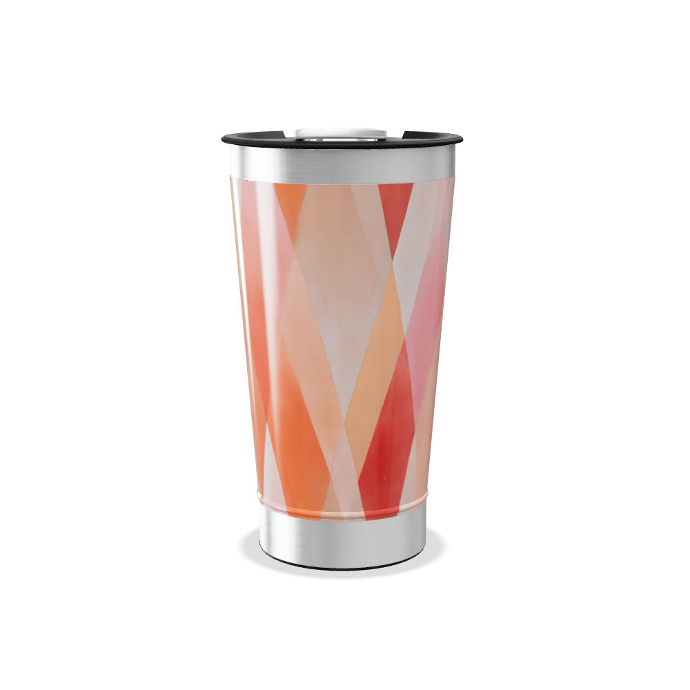 Copo Térmico - Geométrico Laranja Inox