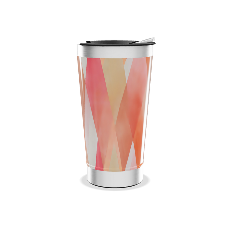 Copo Térmico - Geométrico Laranja Inox