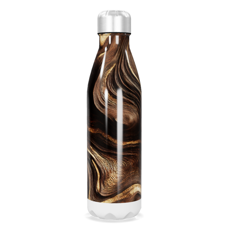 Garrafa Inox - Marrom com Estampa Abstrata