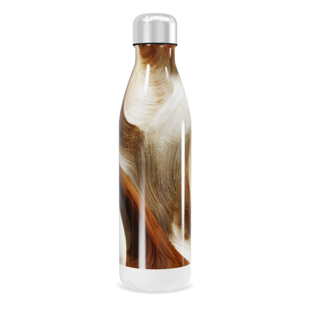 Garrafa Inox - Marrom com Estampa Abstrata