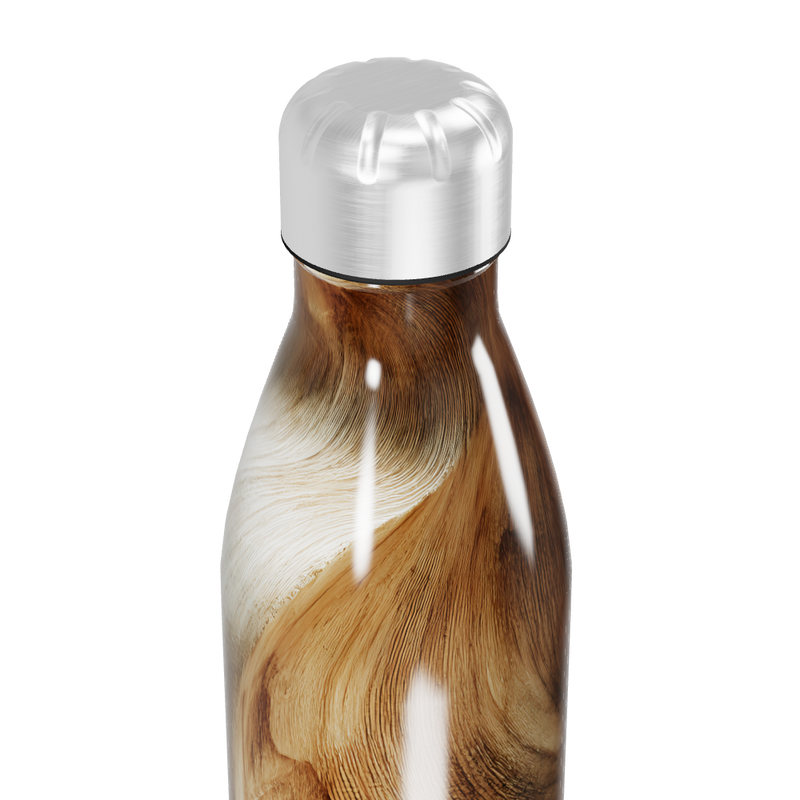 Garrafa Inox - Marrom com Estampa Abstrata