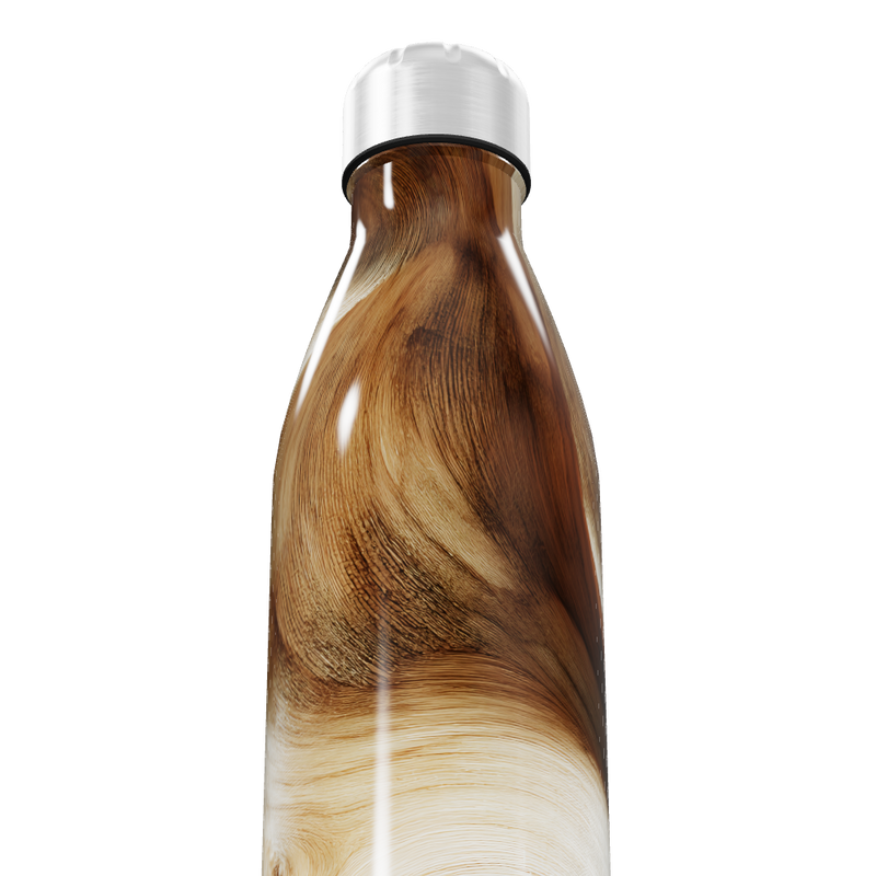 Garrafa Inox - Marrom com Estampa Abstrata