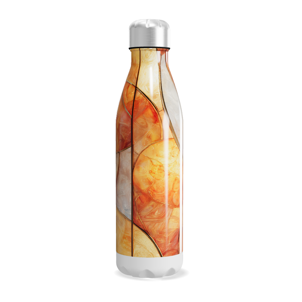 Garrafa Inox - Design Abstrato Laranja