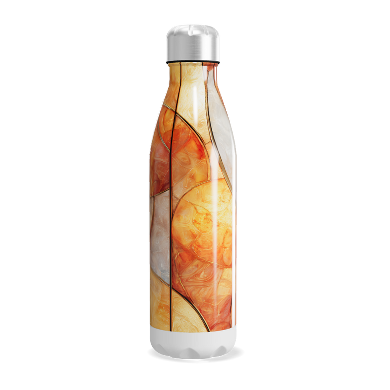 Garrafa Inox - Design Abstrato Laranja