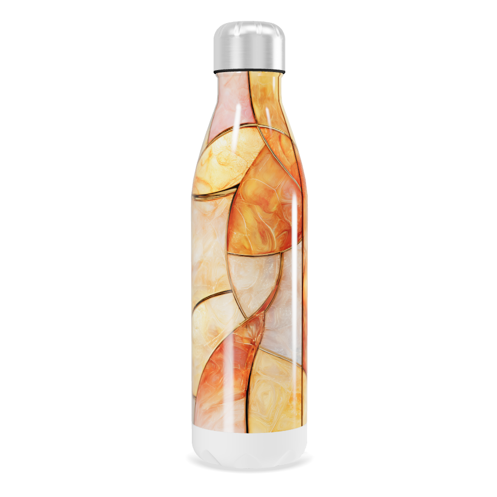 Garrafa Inox - Design Abstrato Laranja