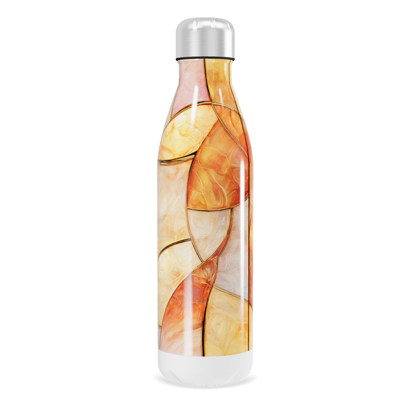 Garrafa Inox - Design Abstrato Laranja
