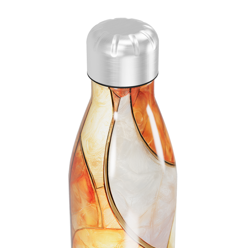Garrafa Inox - Design Abstrato Laranja