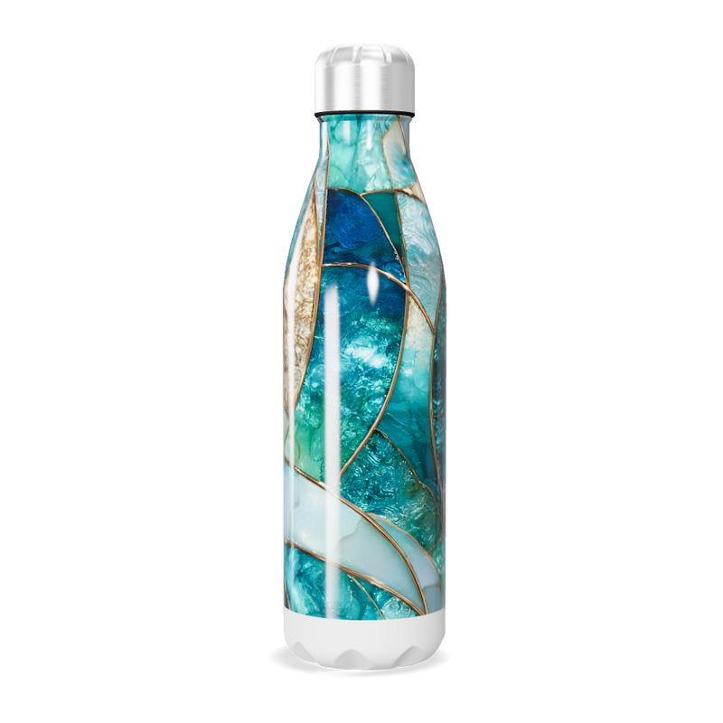 Garrafa Inox - Estampa Azul e Dourada