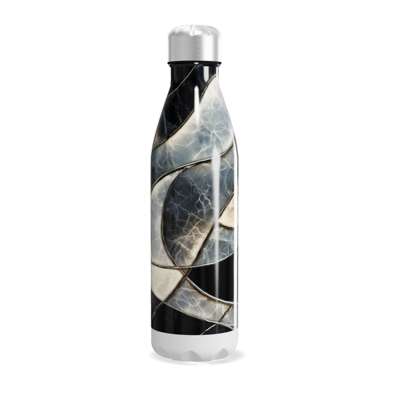 Garrafa Inox - Mármore Preto e Branco