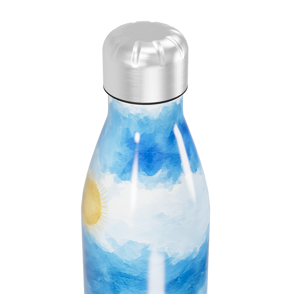 Garrafa Inox - Azul e Branco Estampada