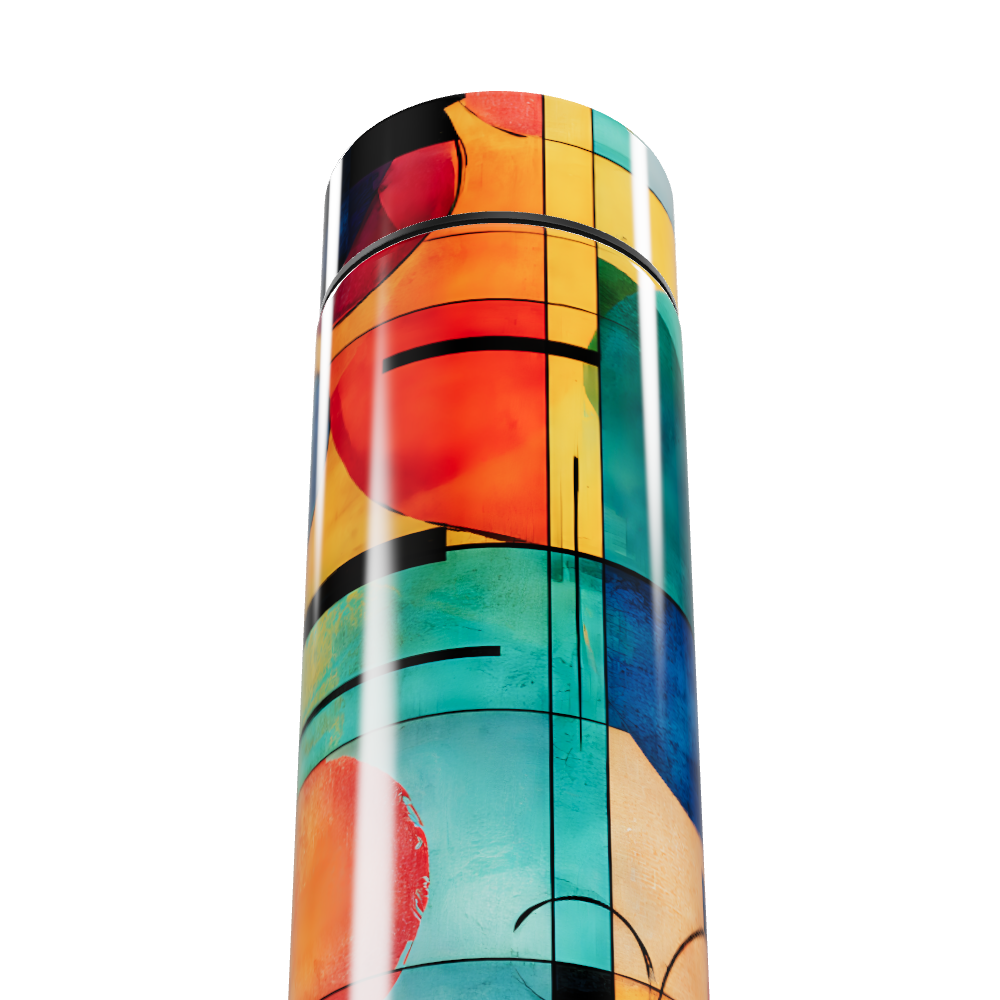 Garrafa Térmica Touch - Estampa Colorida Abstrata