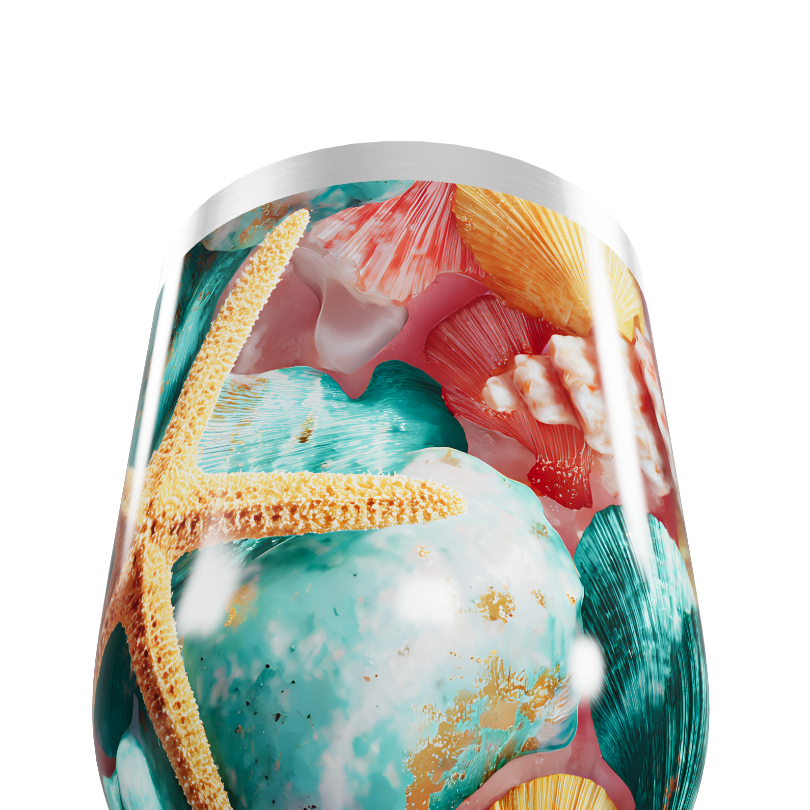 Copo Térmico Slim - Estampa Praia Colorida