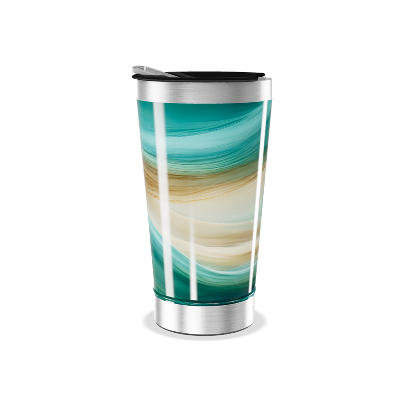 Copo Térmico - Estampa Azul e Bege