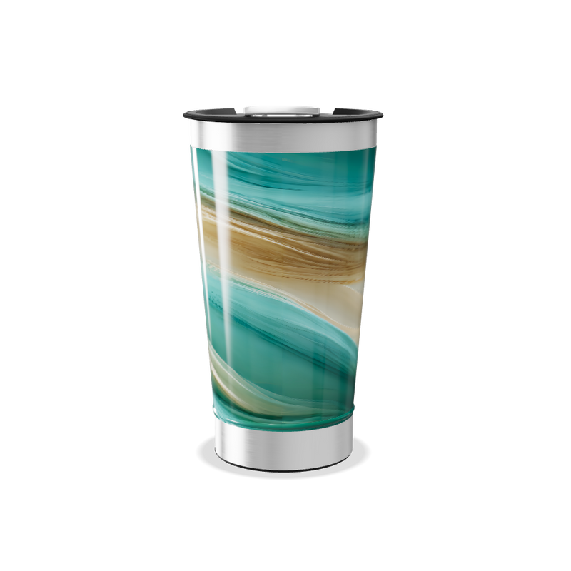 Copo Térmico - Estampa Azul e Bege