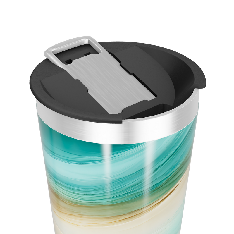 Copo Térmico - Estampa Azul e Bege