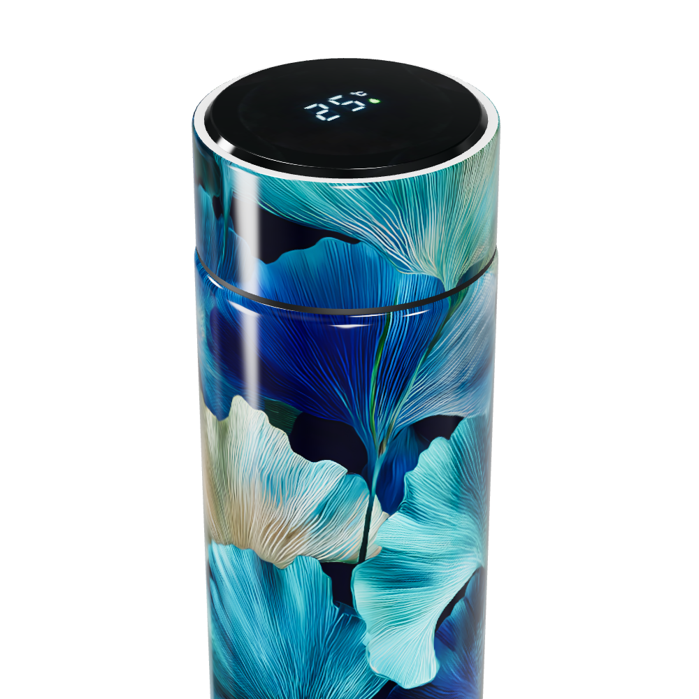 Garrafa Térmica Touch Floral Azul