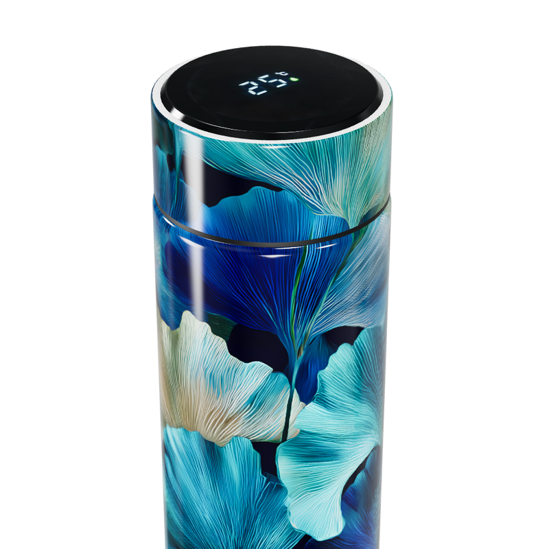 Garrafa Térmica Touch Floral Azul