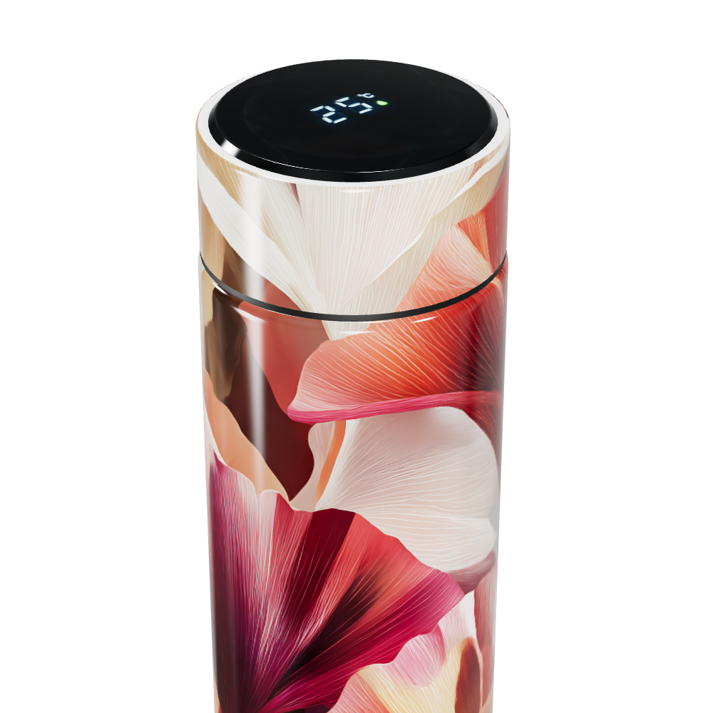Garrafa Térmica Touch - Floral Colorida Display LED