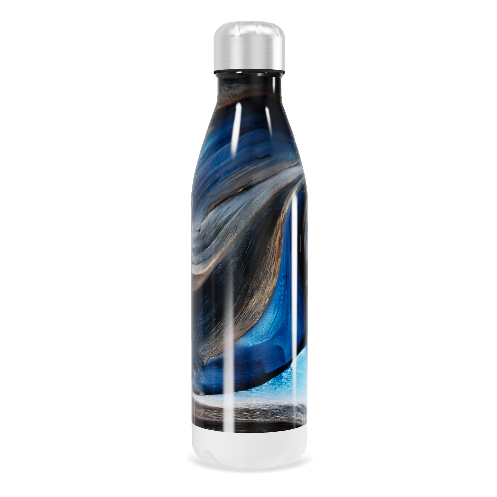 Garrafa Inox - Design Marmorizado Azul