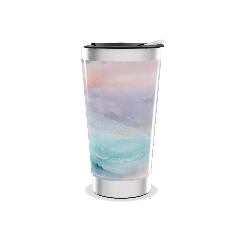 Copo Térmico - Estampa Pastel Aquarela