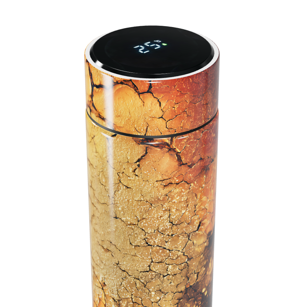 Garrafa Térmica Touch - Estampa Abstrata Marrom