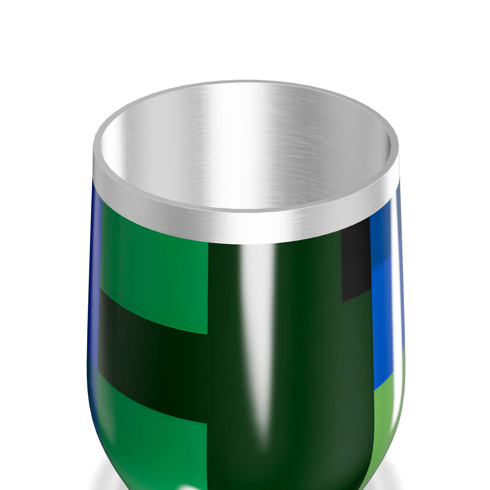 Copo Térmico Slim - Estampa Geométrica Verde Azul