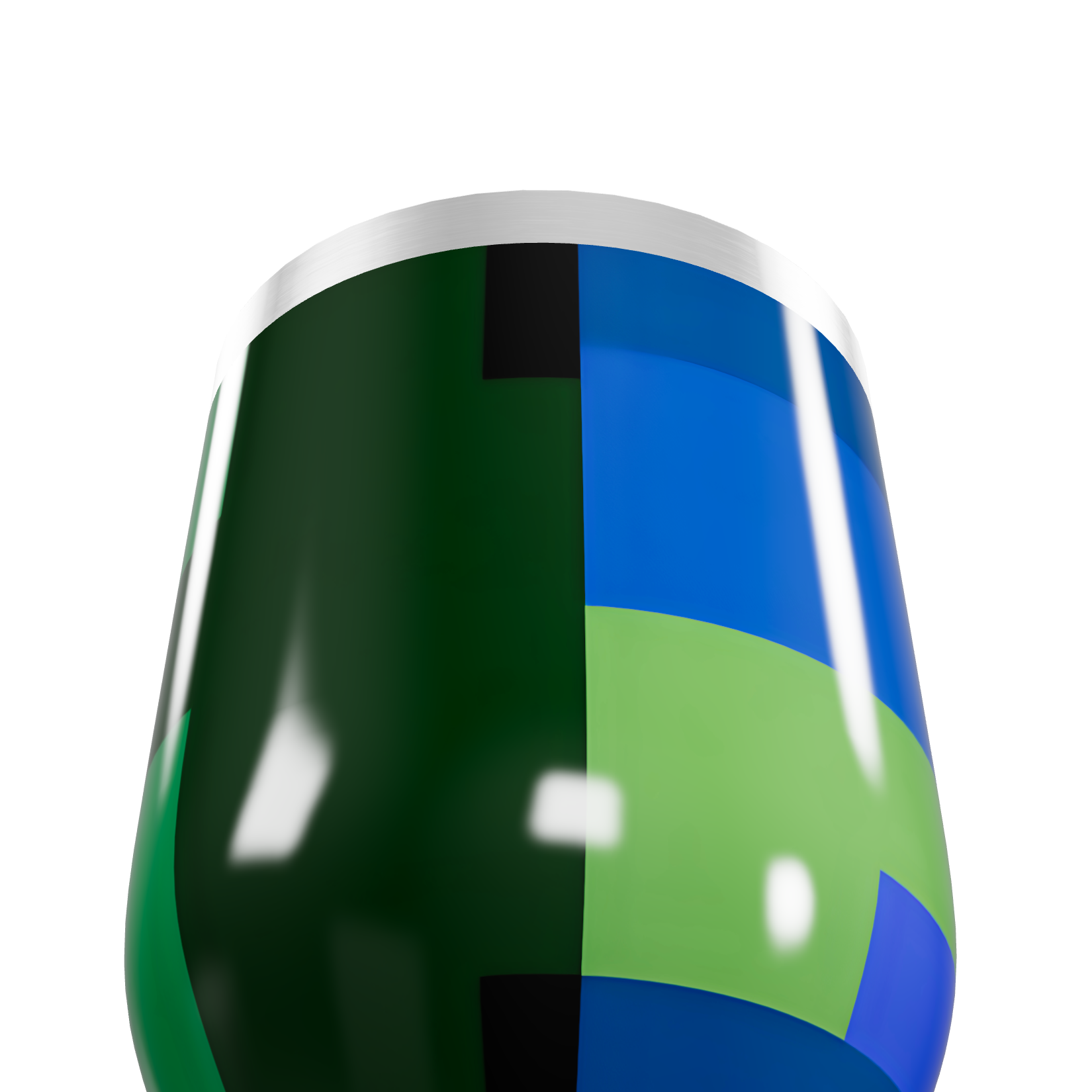 Copo Térmico Slim - Estampa Geométrica Verde Azul