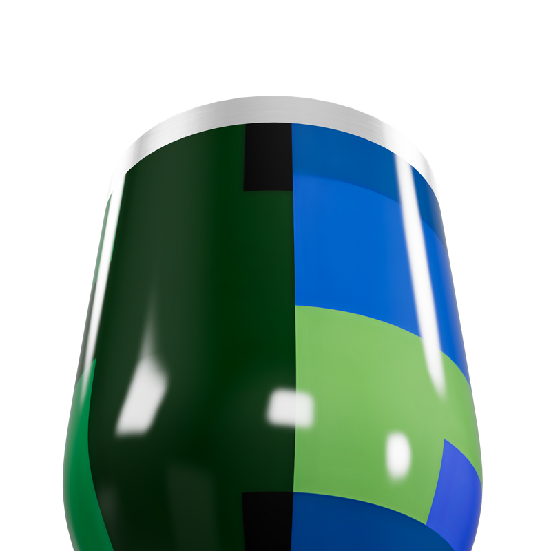 Copo Térmico Slim - Estampa Geométrica Verde Azul