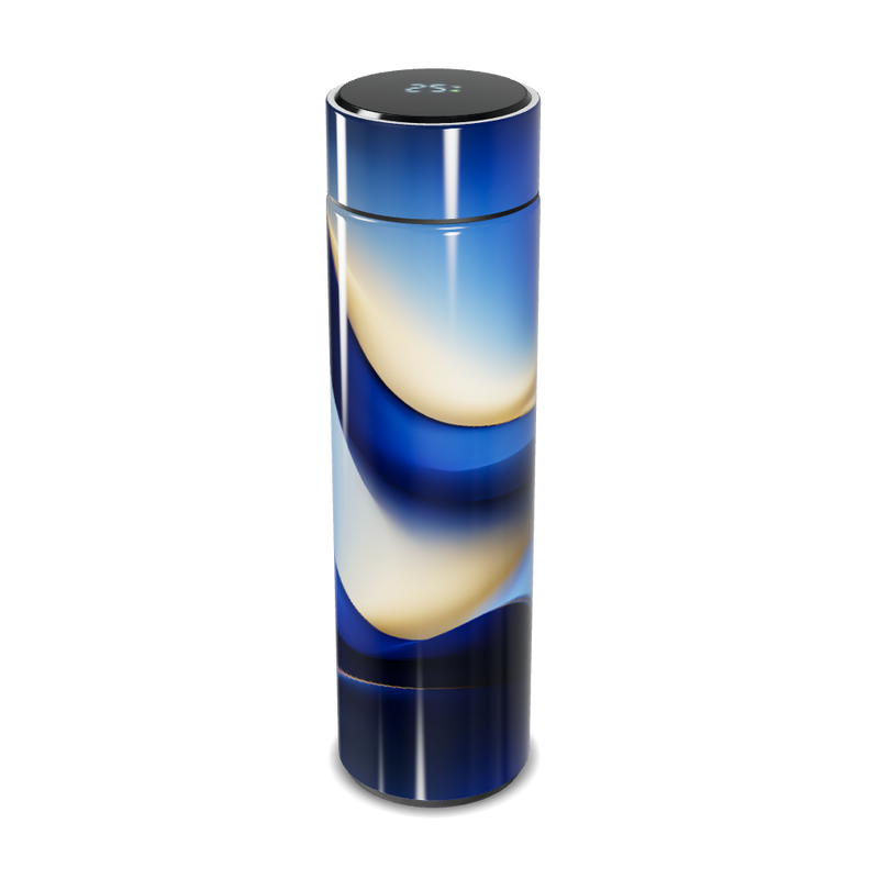 Garrafa Térmica Touch - Azul com Estampa Abstrata