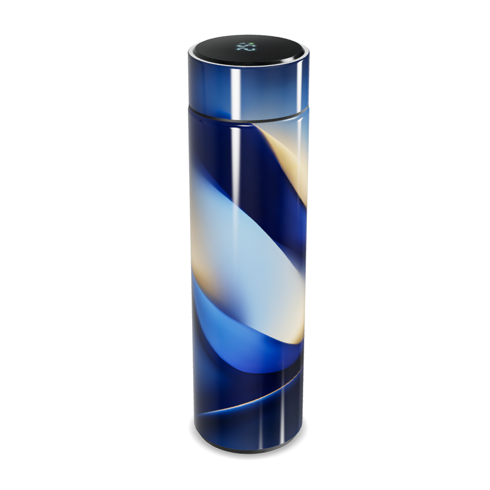 Garrafa Térmica Touch - Azul com Estampa Abstrata